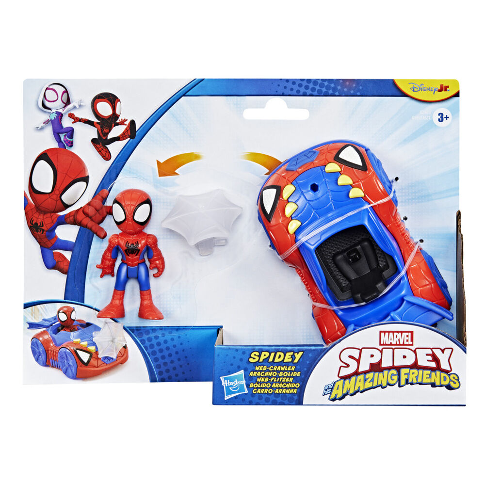 Figura + Vehiculo Spidey y Su Superequipo Marvel