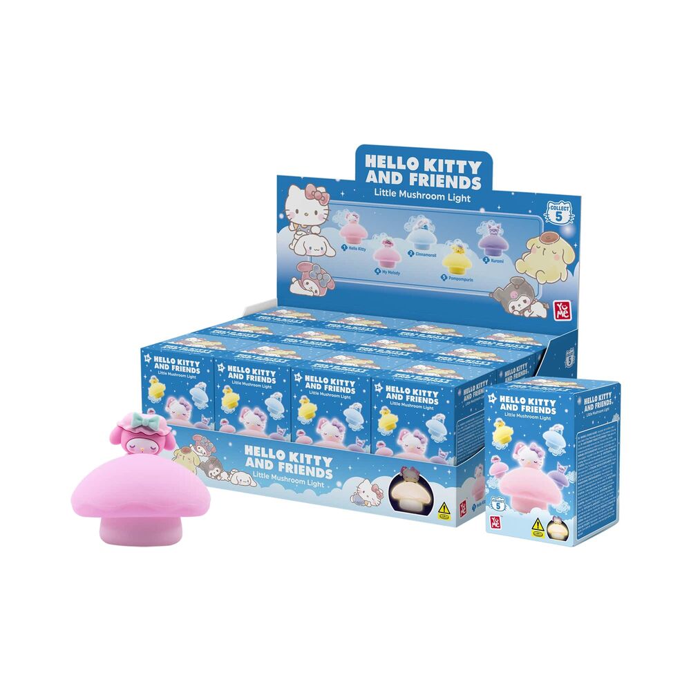 Figura sorpresa Luz Nocturna Little Mushroom Hello Kitty and Friends 6,6cm surtido