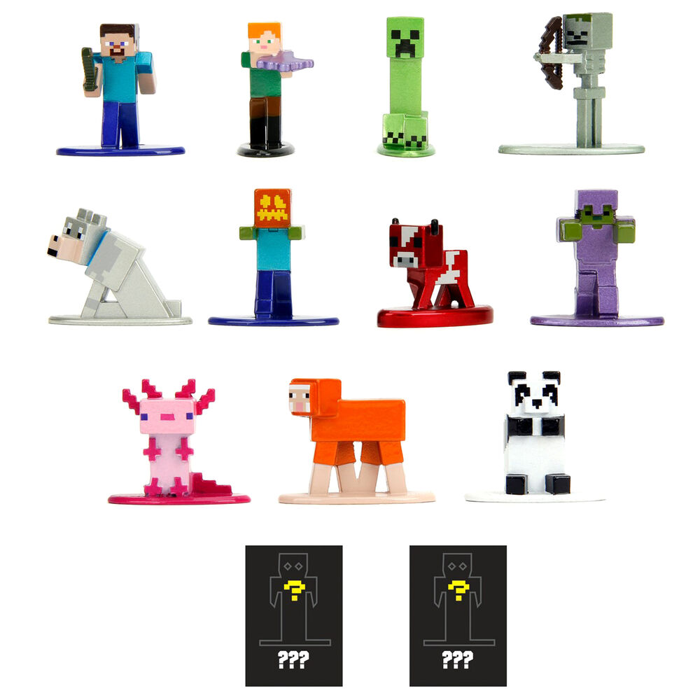 Figura sobre sorpresa metalfigs Minecraft 4cm surtido