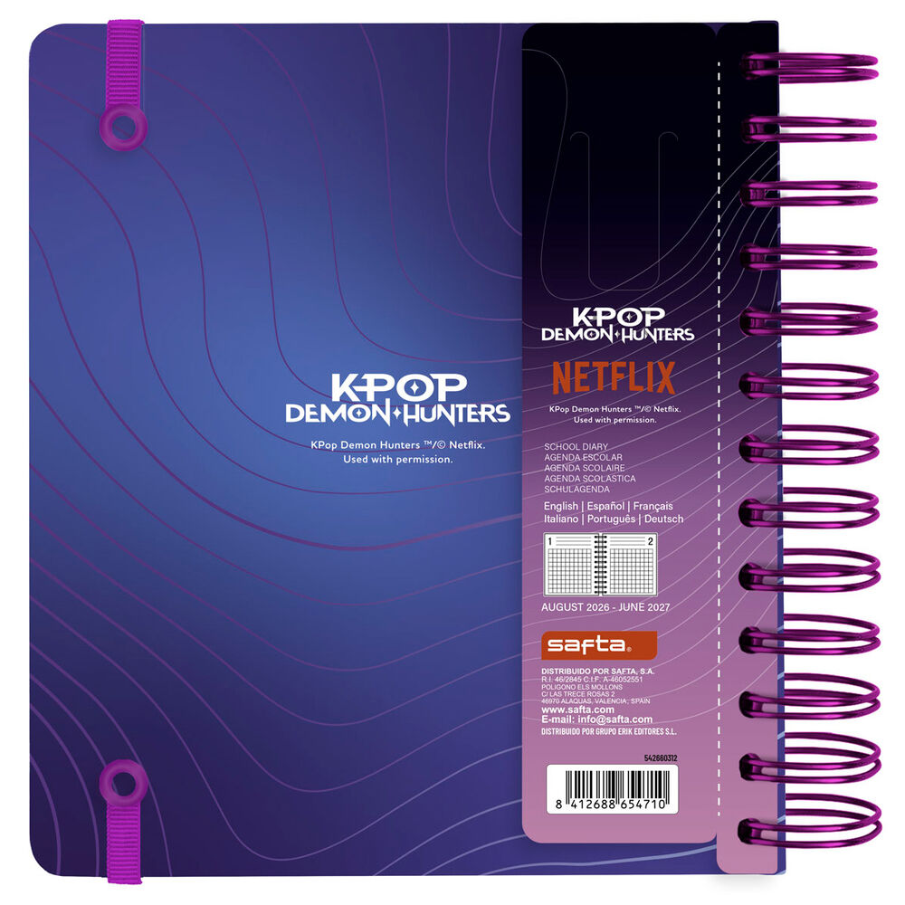 Agenda Escolar KPop Demon Hunters 2026/2027