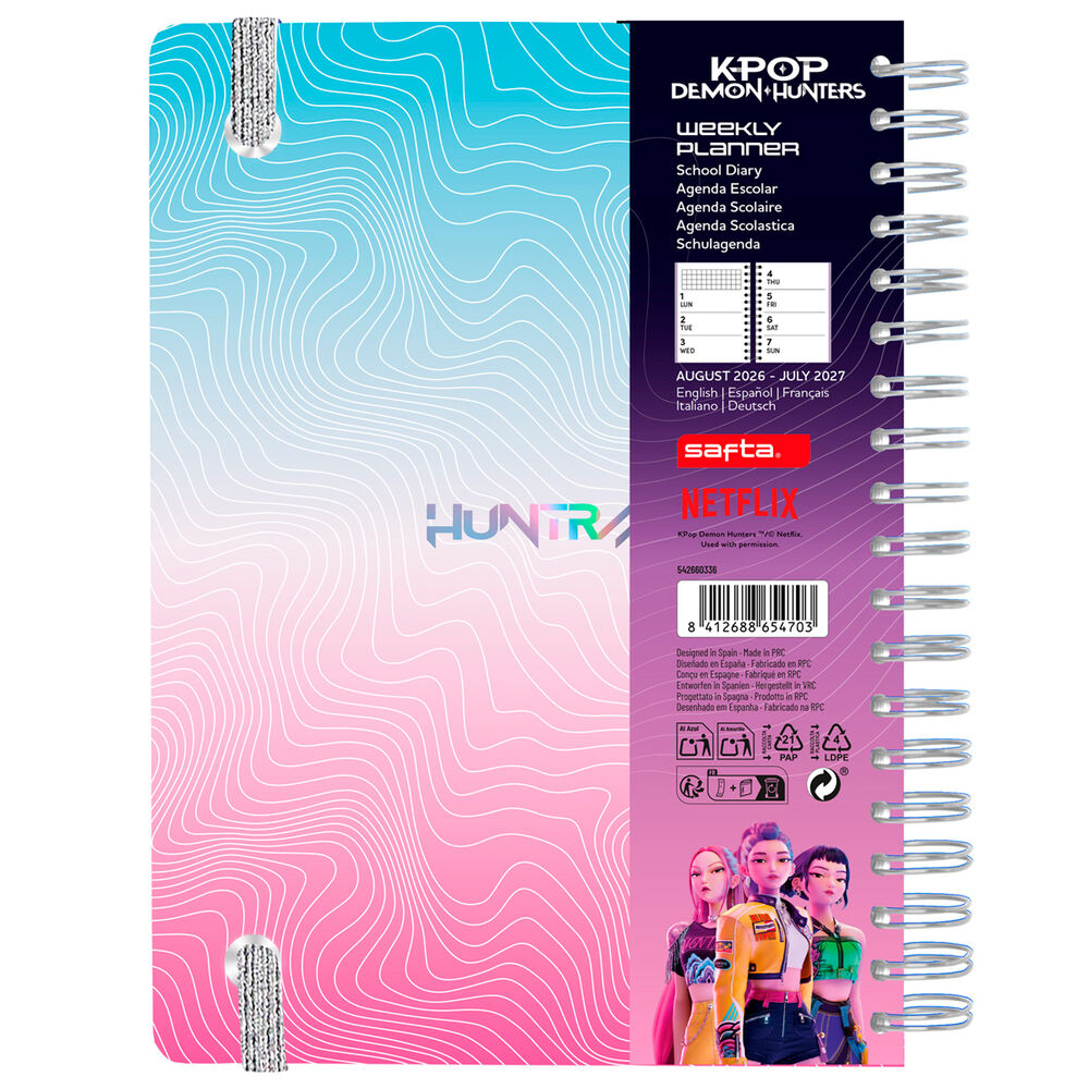 Agenda Escolar KPop Demon Hunters 2026/2027
