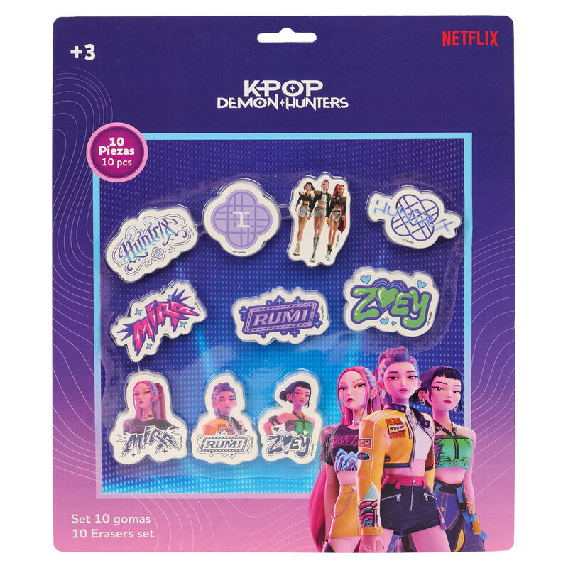 Set gomas borrar Stationery Kpop Demon Hunters