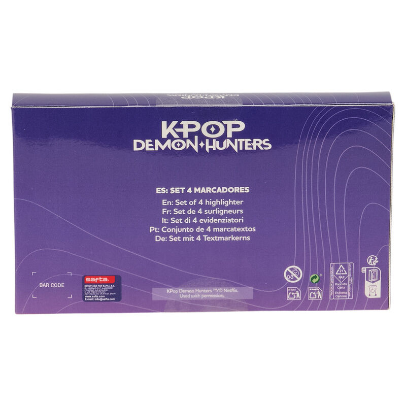 Set rotuladores fluorescentes Stationery Kpop Demon Hunters surtido