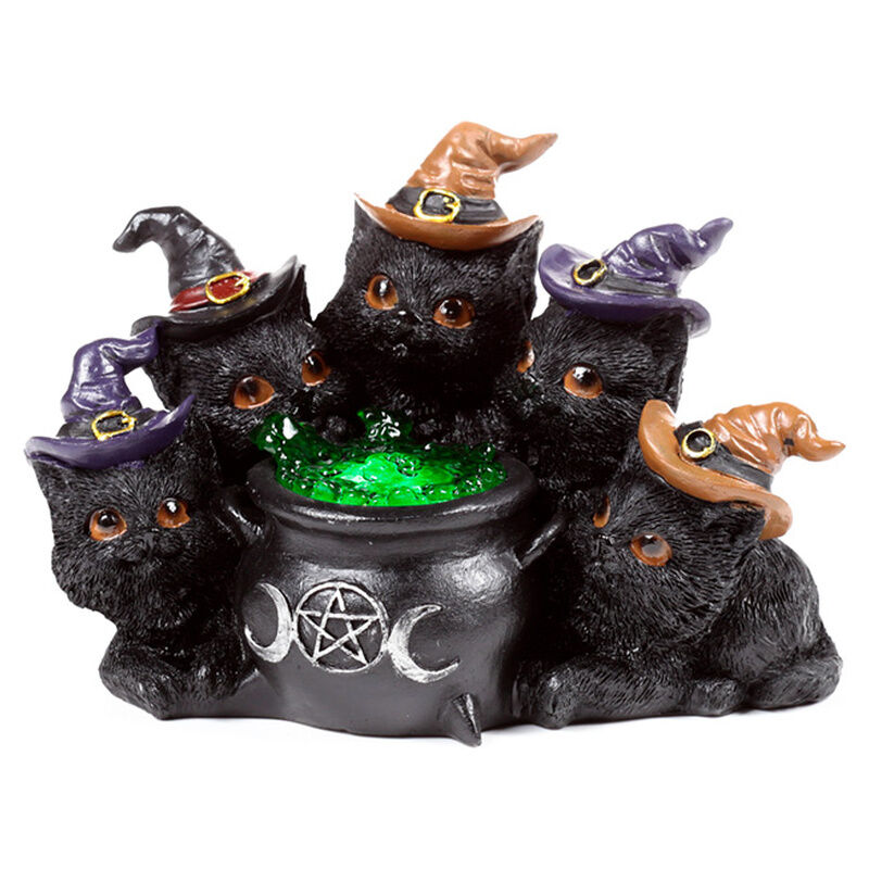 Figura luz LED Brujas Gato Negro
