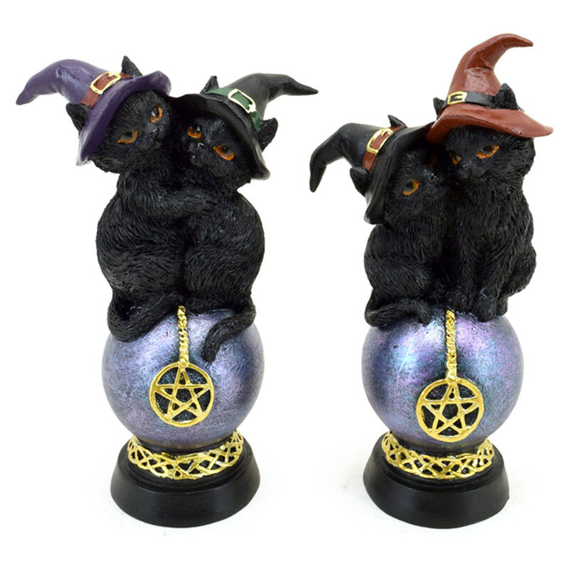 Figura Pentagrama y Gatos Negros Bruja surtido