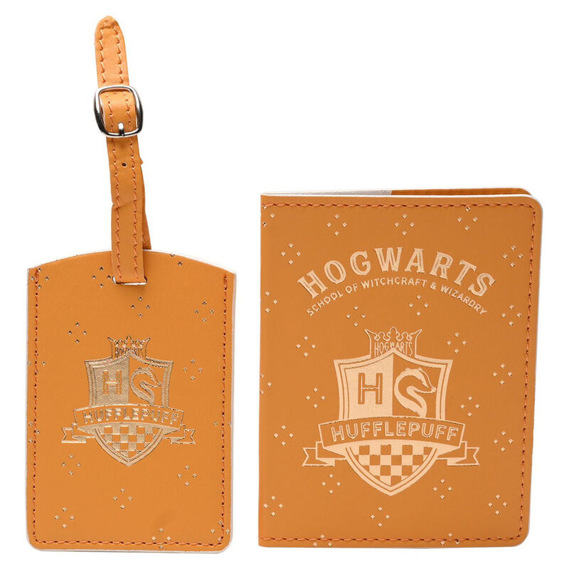 Portapasaportes + etiqueta equipaje Hufflepuff Harry Potter