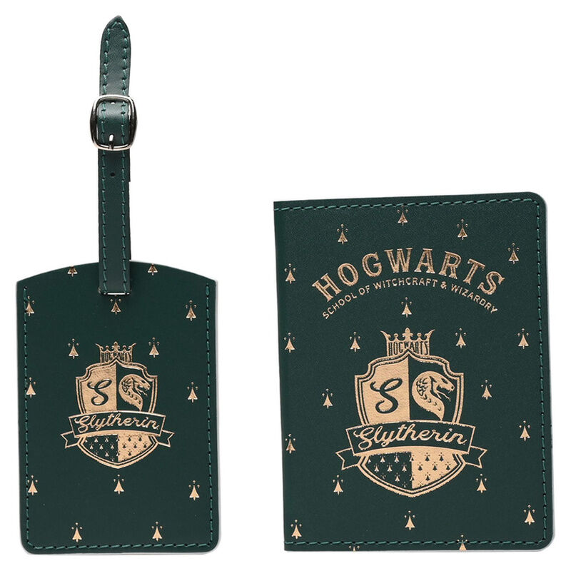 Portapasaportes + etiqueta equipaje Slytherin Harry Potter