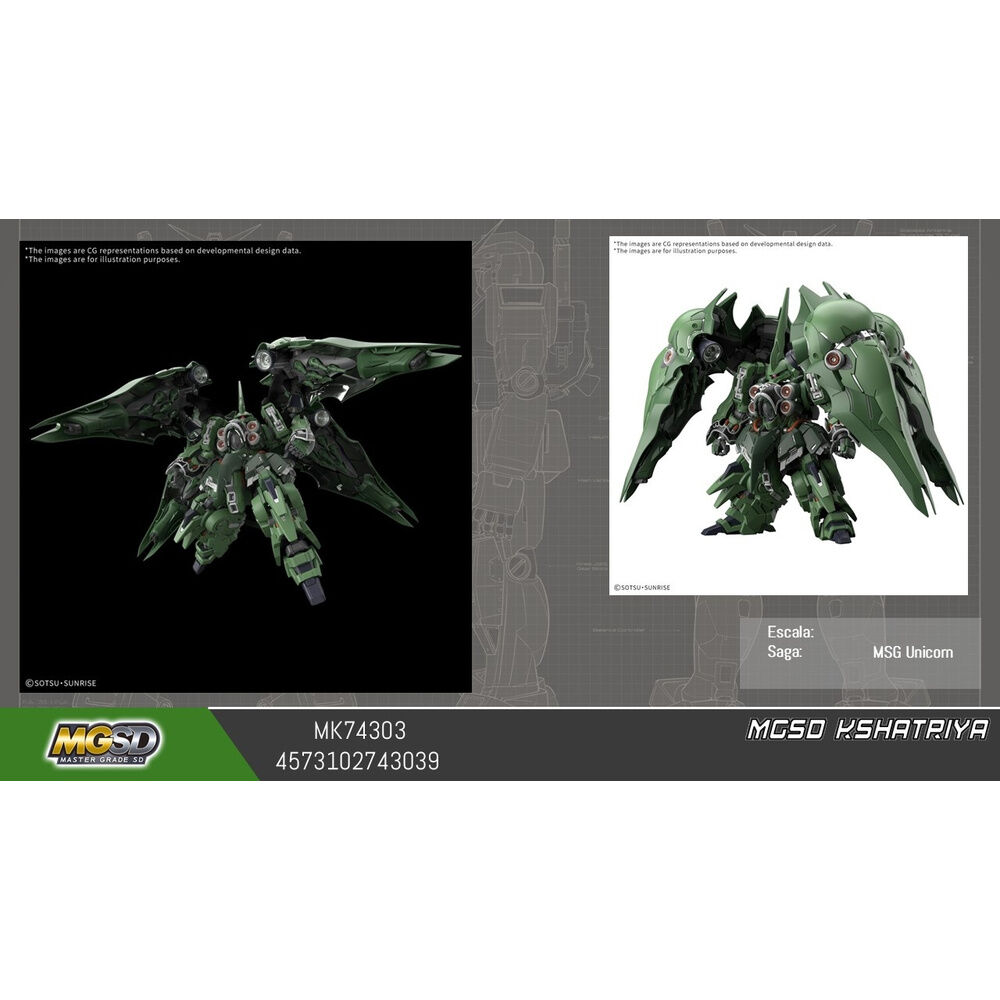 Maqueta Kshatriya MGSD Master Grade SD Mobile Suit Gundam