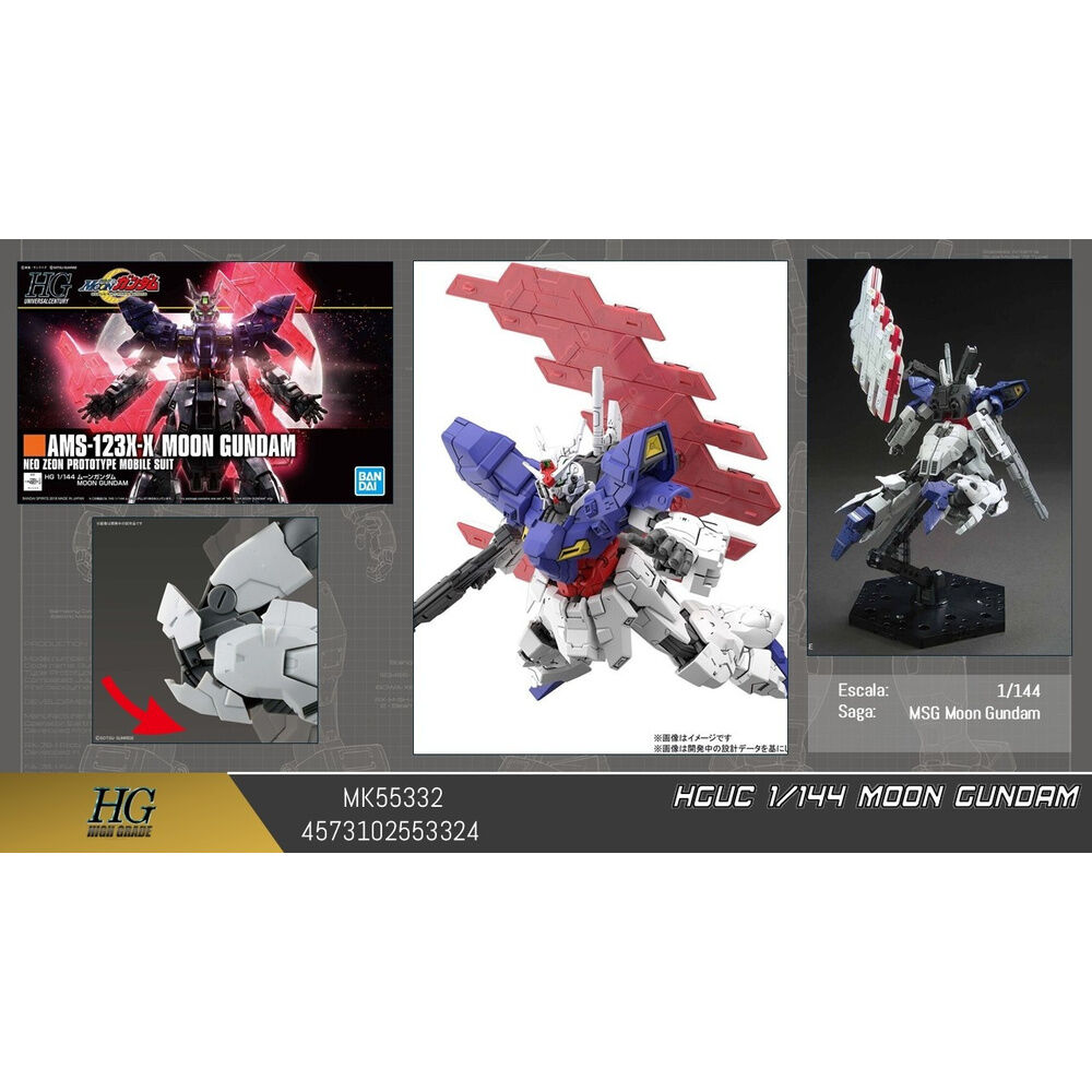 Maqueta HGUC 1/144 AMS-123X-X Moon Gundam Mobile Suit Gundam