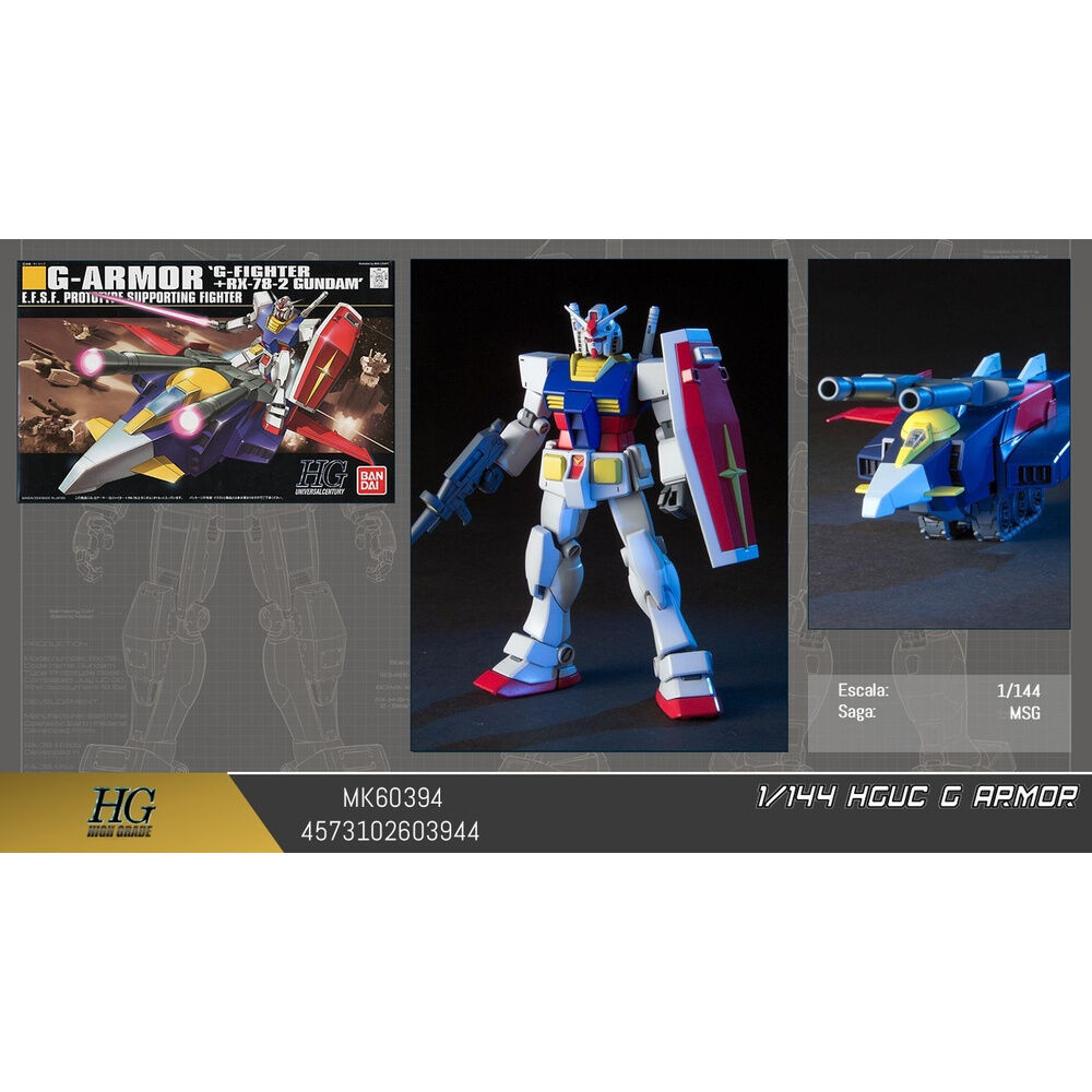 Maqueta HGUC 1/144 G-Armor G-Fighter PX-78-2 Mobile Suit Gundam