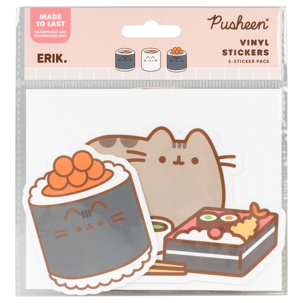 Set 2 pegatinas vinilo Sushi Roll Pusheen
