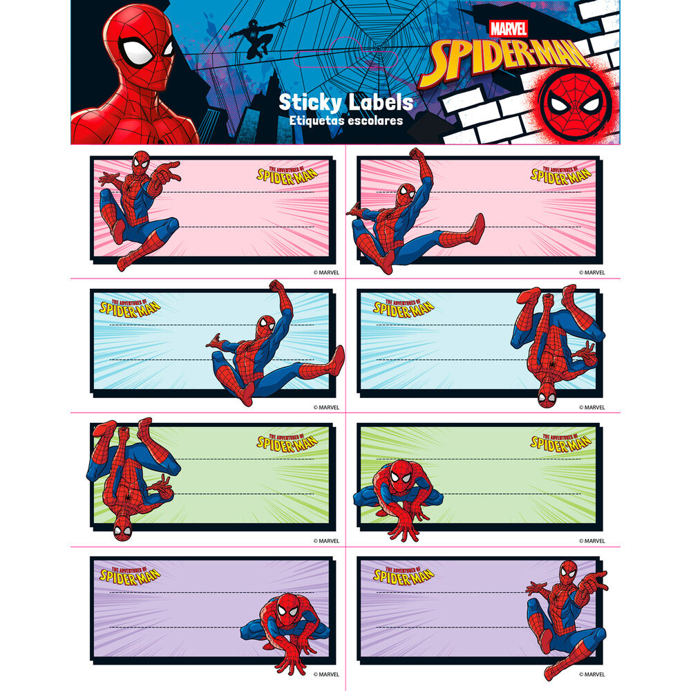 Etiquetas adhesivas Spiderman Marvel