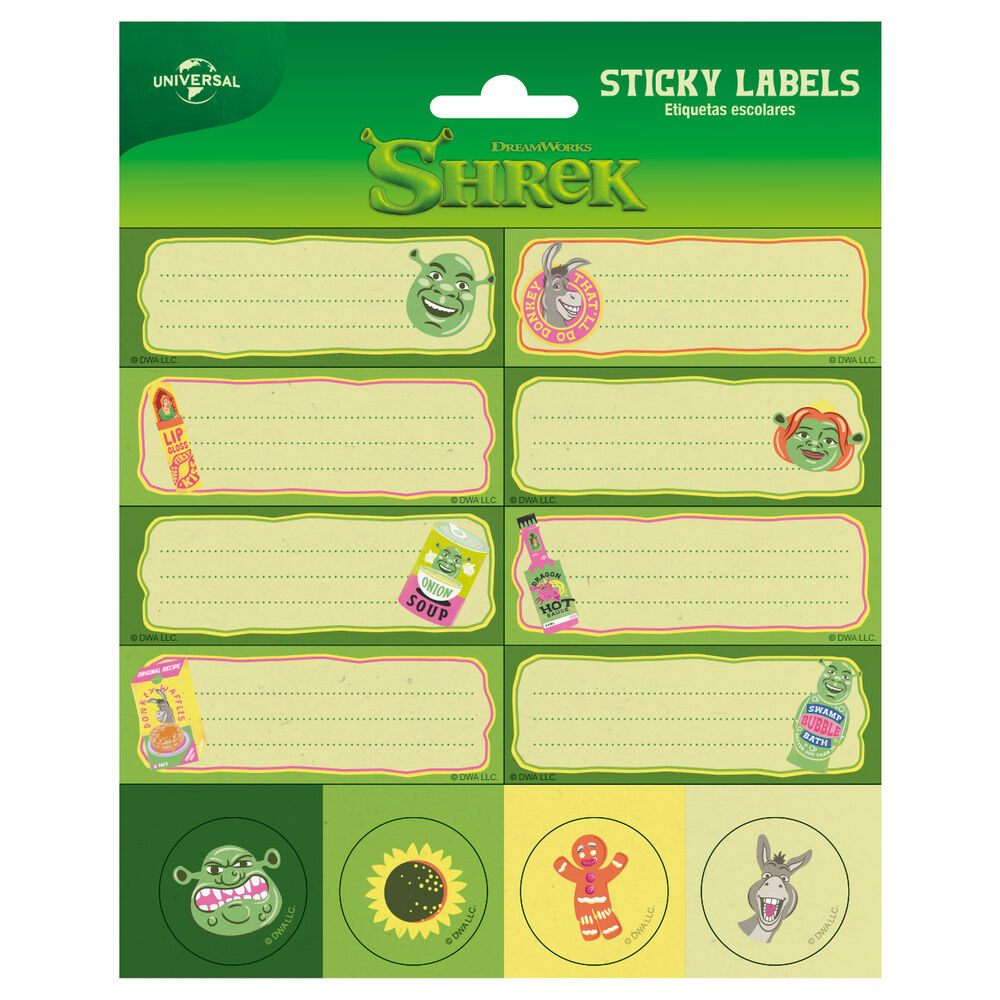 Etiquetas adhesivas Shrek