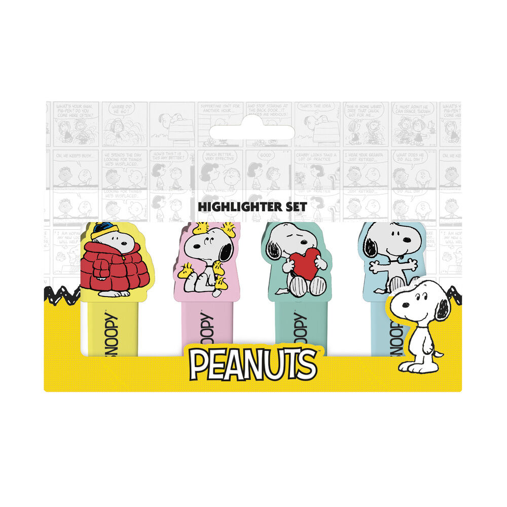 Set 4 subrayadores topper Snoopy