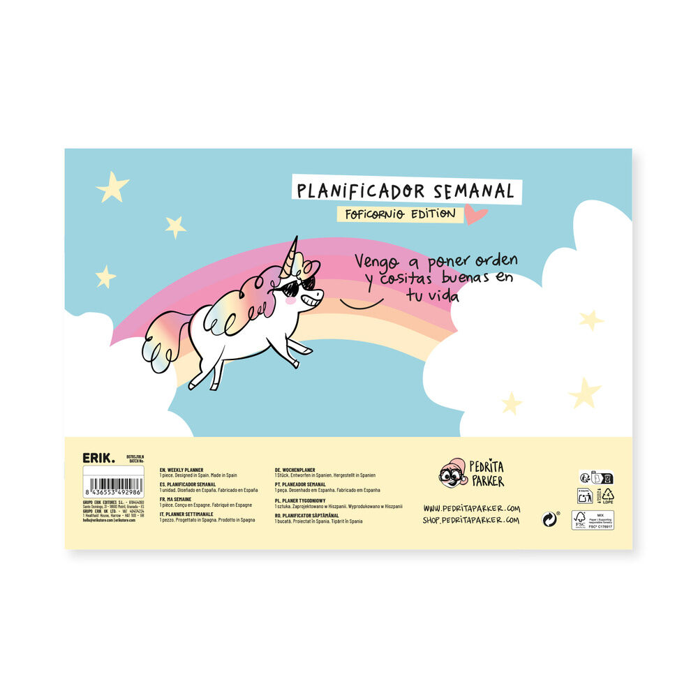 Planificador semanal A4 Pedrita Parker