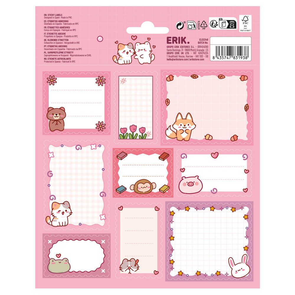 Etiquetas adhesivas Kawaii