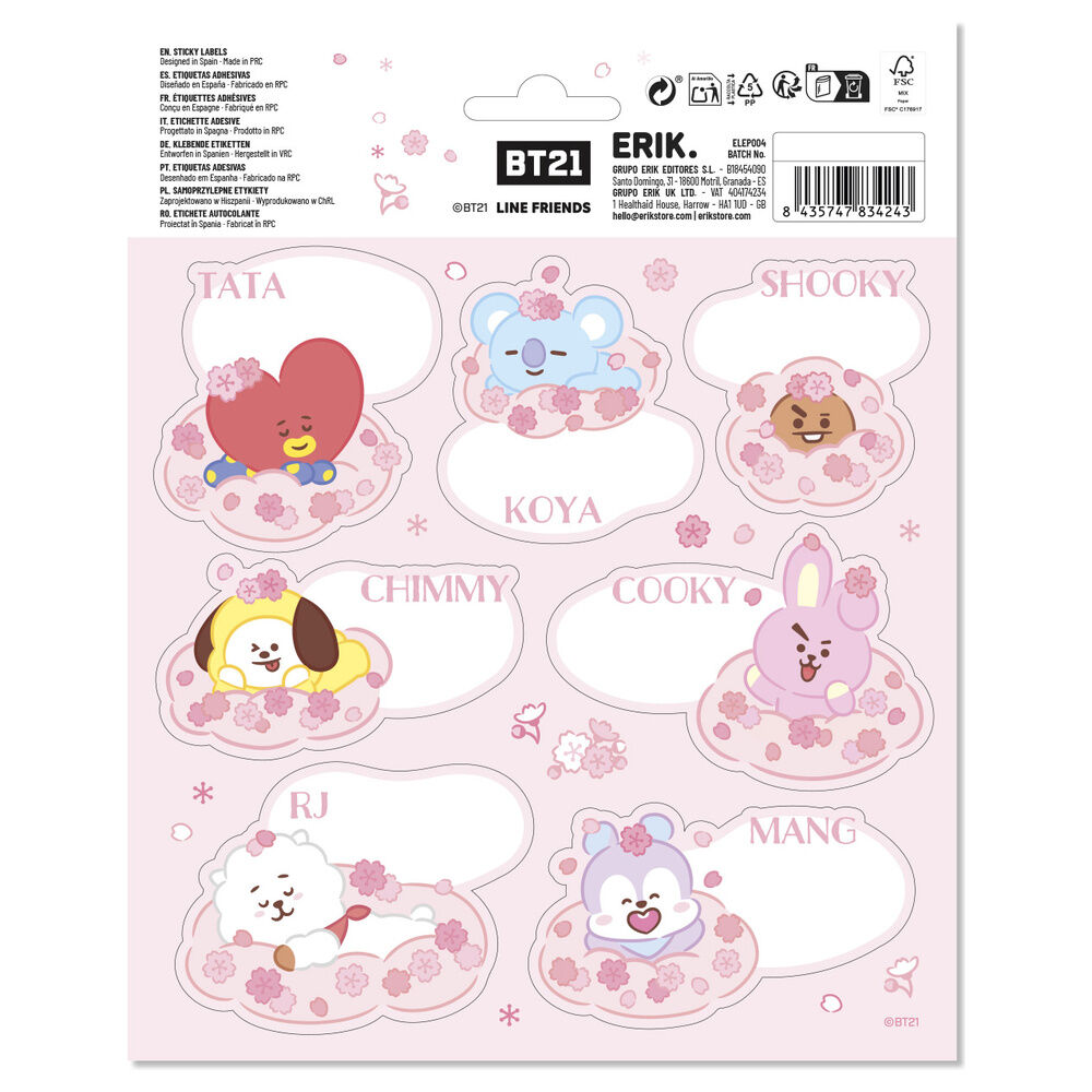Etiquetas adhesivas premium BT21