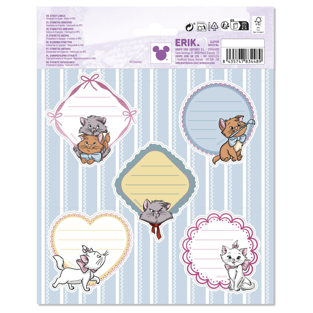 Etiquetas adhesivas premium Marie Los Aristogatos Disney