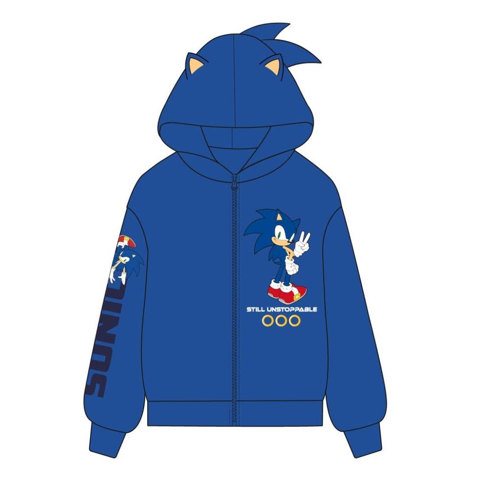 Sudadera capucha cremallera Sonic the Hedgehog