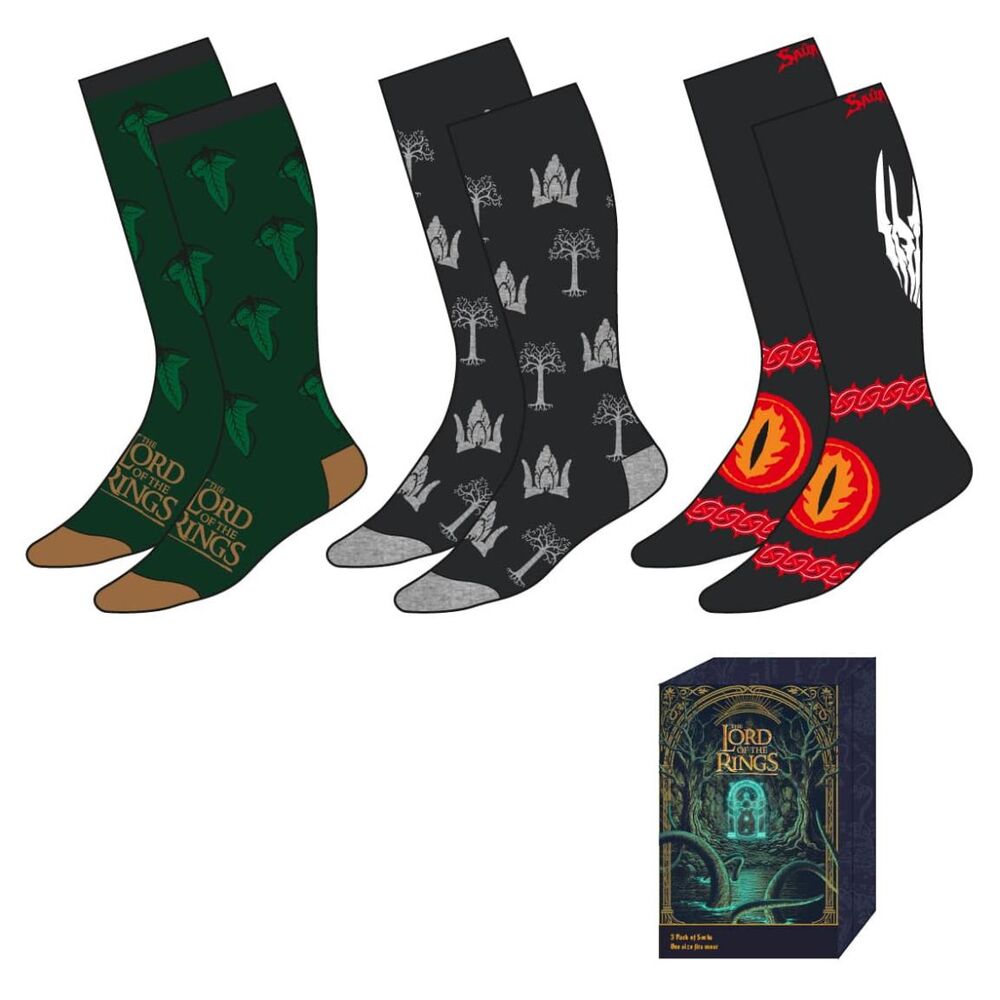Set 3 pares calcetines Hobbit El Señor de los Anillos adulto surtido