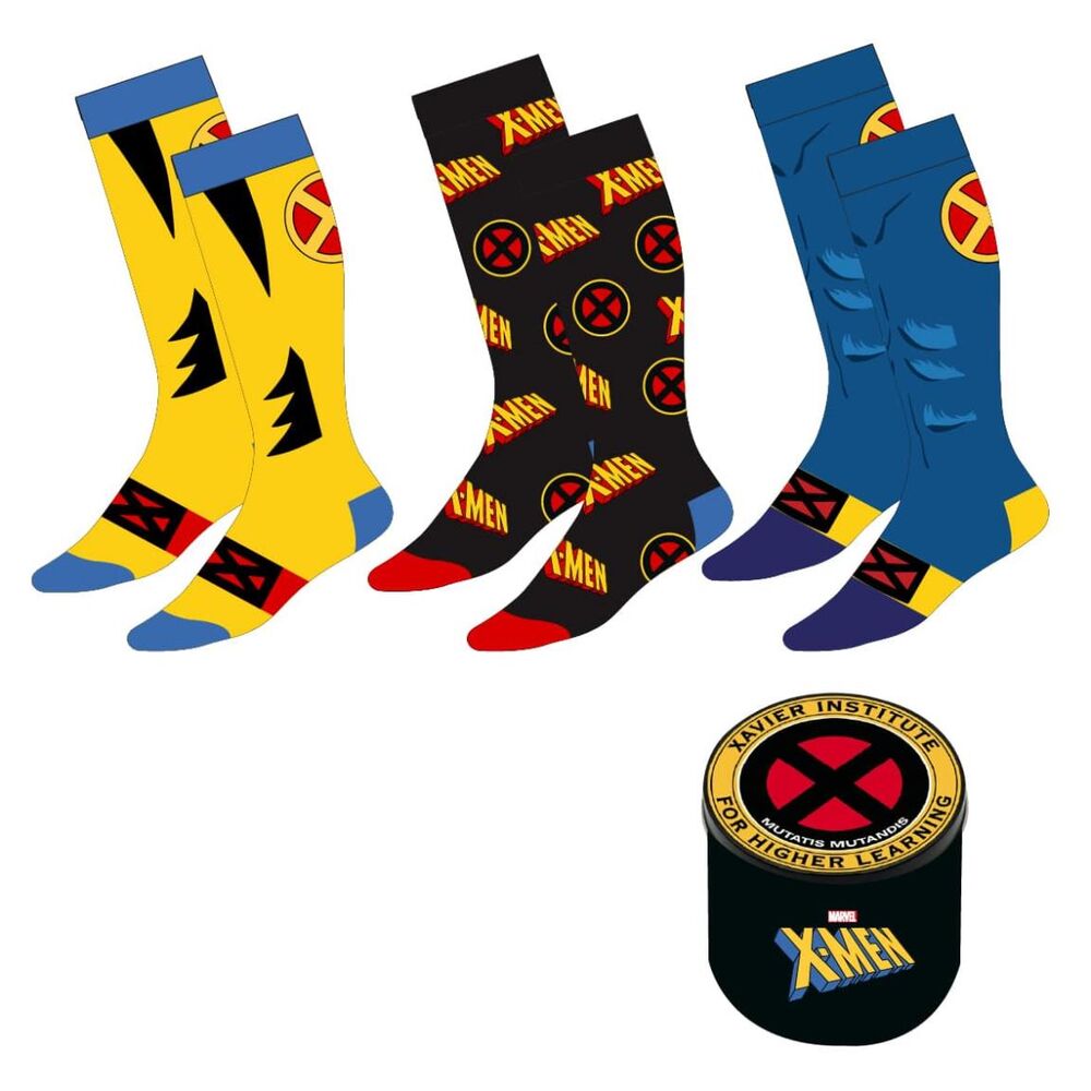 Set 3 pares calcetines  X-Men Marvel adulto surtido
