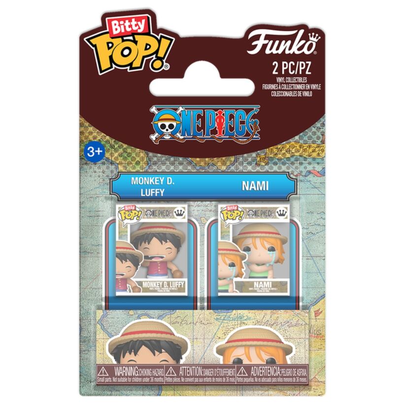 Blister 2 figuras Bitty POP One Piece Luffy & Nami