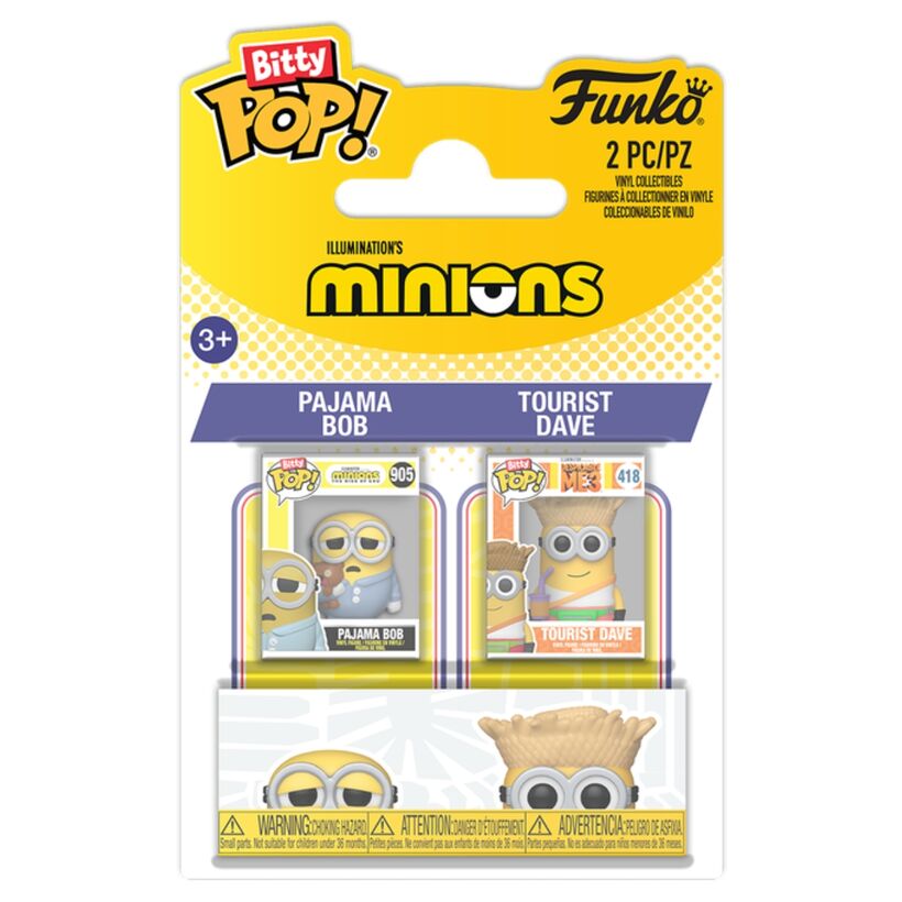 Blister 2 figuras Bitty POP Minions Bob & Dave