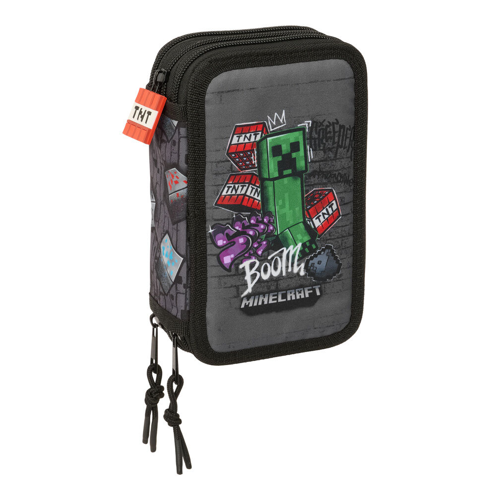 Plumier Graffiti Minecraft triple 37pzs