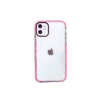 FUNDA QCHARX TRANSPARENTE IPHONE 16E ROSA