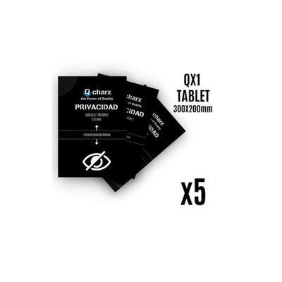 LAMINA QCHARX TABLET PRIVACIDAD PACK 5 PARA QX1