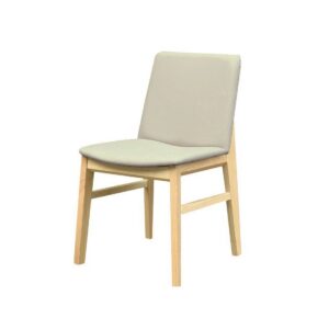 Silla ALPES, madera de haya, natural, similpiel gris