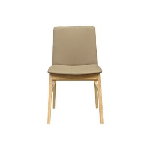 Silla ALPES, madera de haya, natural, similpiel marrón