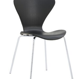 Silla ARNE NEW, apilable, cromada, polipropileno negro