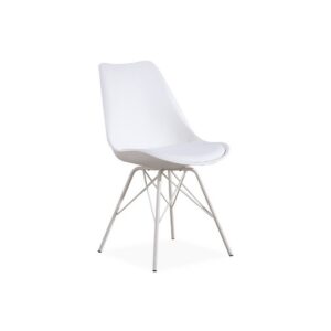 Silla BELLA NEW BBB, base blanca, carcasa y cojín blanco