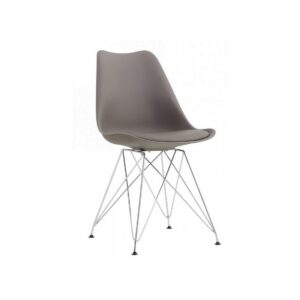 Silla BELLA (SU), cromada, carcasa y cojín gris oscuro