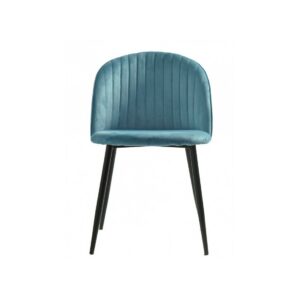 Silla CARNAVAL SKY BLUE, metal, tapizado velvet azul con trasera carnaval