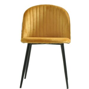 Silla CARNAVAL YELLOW, metal, tapizado velvet amarillo con trasera carnaval