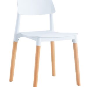 Silla CROSCAT (SU), madera, polipropileno blanco