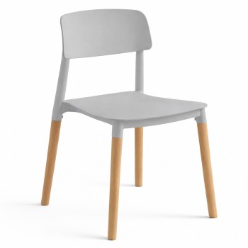 Silla CROSCAT (SU), madera, polipropileno gris