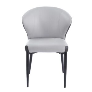 Silla DAVOS, metal, tapizado similpiel marrón y gris