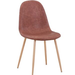 Silla EPOQUE NEW, patas metálicas, similpiel vintage cuero 3-2