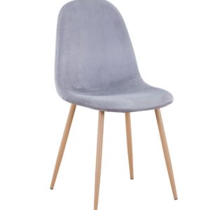 Silla EPOQUE NEW, patas metálicas, terciopelo gris 19