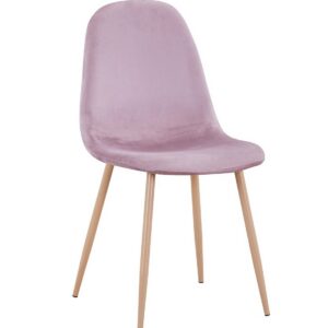 Silla EPOQUE NEW, patas metálicas, terciopelo rosa 25