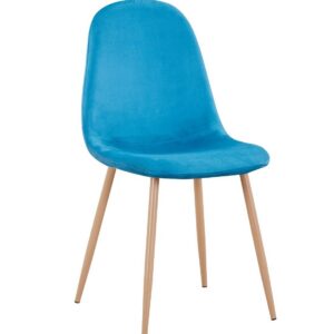 Silla EPOQUE NEW, patas metálicas, terciopelo turquesa 59