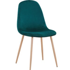 Silla EPOQUE NEW, patas metálicas, terciopelo verde 56