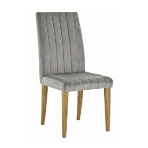 Silla GENOVA, patas metálicas, tapizado velvet gris