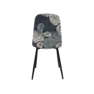 Silla HORUS NEW, metal, tapizado velvet gris con trasera floral a juego