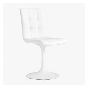 Silla IVONNE, metal blanco, tapizado similpiel blanca