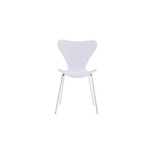 Silla JACOBO, apilable, cromada, acabado lacado blanco