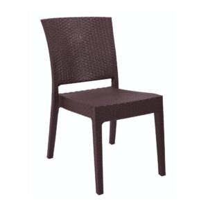 Silla LIDO, apilable, polipropileno marrón chocolate